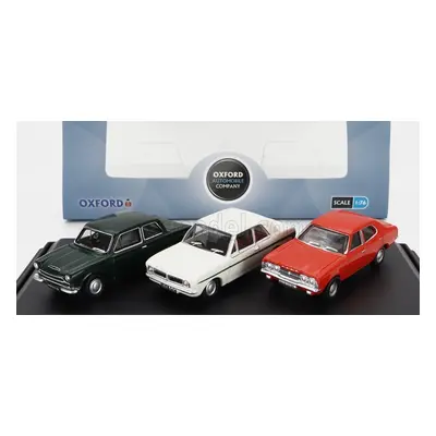 Oxford-models Ford england Set 3x Cortina Mki 1962 - Mkii 1967 - Mkiii 1973 1:76 Zelená Bílá Ora