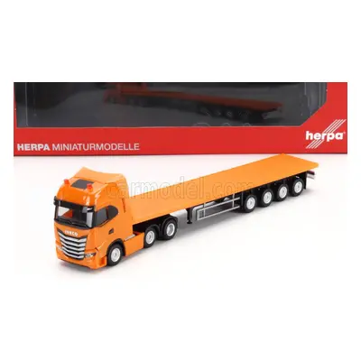 Herpa Iveco fiat S-way 6x2 Truck Rimorchio Pianale 2021 1:87 Orange