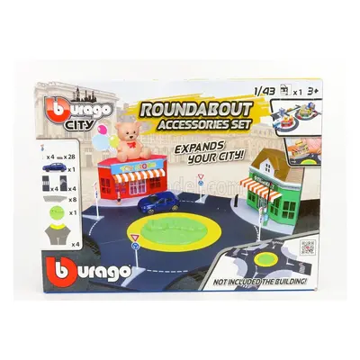 Bburago Accessories Diorama - Set Build City Roundabout - With Seat Ibiza 2008 1:43 Blue