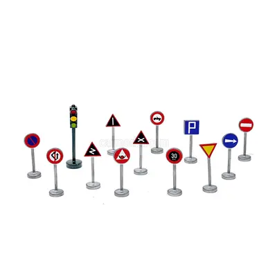 Officina-942 Accessories Segnali Stradali + Semaforo - Traffic Signs And Traffic-lights 1:76 /