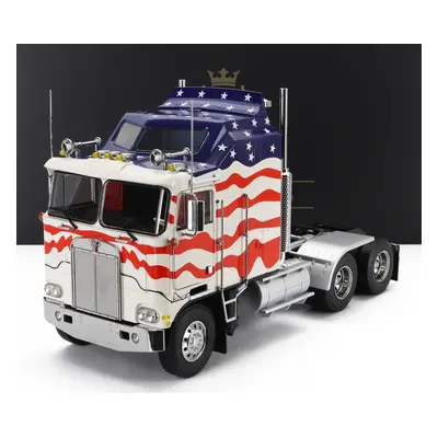 Road-kings Kenworth K100 Aerodyne Tractor Truck Stars & Stripes 3-assi 1976 1:18 Bílá Modrá Červ