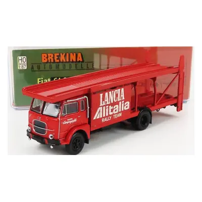 Brekina plast Fiat 640 Truck Car Transporter Team Lancia Rally Alitalia 1949 1:87 Red