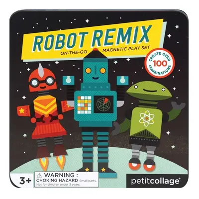 Petitcollage Magnetická knížka Roboti - poškozená kovová krabička