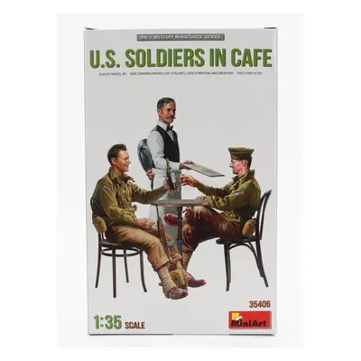 Miniart Figures Soldier Usa Military In Cafe 1944 1:35 /