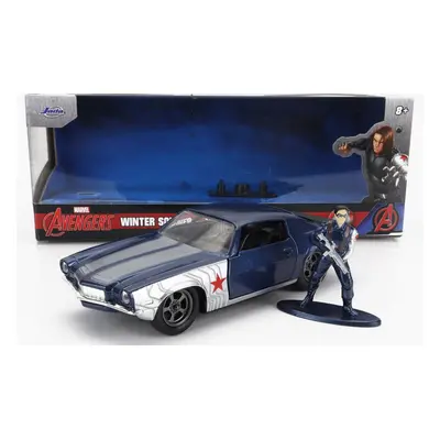 Jada Chevrolet Camaro Coupe 1973 With Winter Soldier Figure 1:32 Modrá Stříbrná