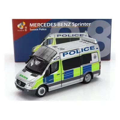 Tiny toys Mercedes benz Sprinter Minibus Uk8 Sussex Police 2018 1:76 Stříbrná Modrá Žlutá