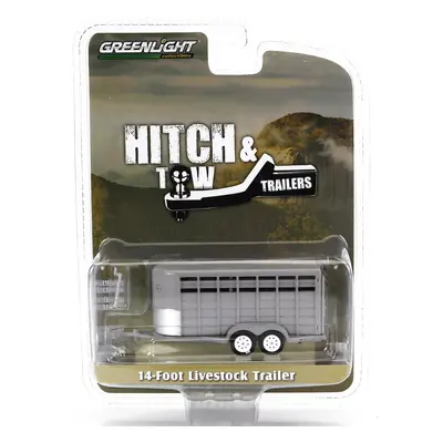 Greenlight Trailer 14-foot Livestock - Trasporto Animali Bestiame 1:64 Grey