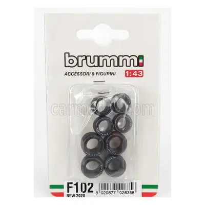 Brumm Accessories F1 Set Pneumatici Good Year E Cerchi - Tyres And Wheels 1:43 Černá Stříbrná