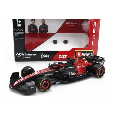 Bburago Alfa romeo F1 C43 Team Stake N 77 Season 2023 Valtteri Bottas 1:43 Černá Červená