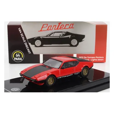 Paragon-models De tomaso Pantera Rhd 1972 - Light Down 1:64 Červená Černá