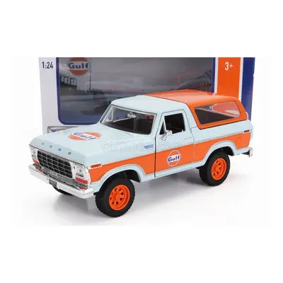 Motor-max Ford usa Bronco Gulf 1978 1:24 Světle Modrá Oranžová