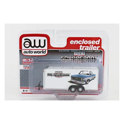 Autoworld Trailer Enclosed Trailer Car Transporter Squarebody Usa 2000 1:64 Bílé Zlato