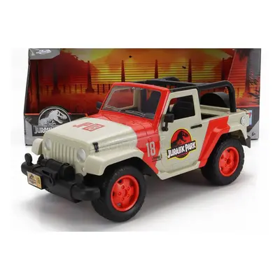 Jada Jeep Wrangler Rubicon Open 2015 - Jurassic World 1:16 Bílá Červená