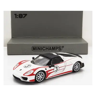 Minichamps Porsche 918 Spyder Salzburg Racing Design N 3 Weissachpackage 2015 1:87 Červená Bílá