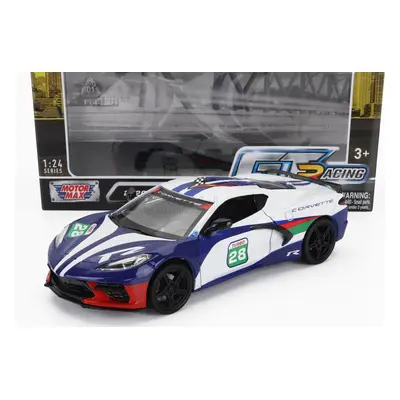 Motor-max Chevrolet Corvette C8 N 28 Racing 2020 1:24 Bílá Modrá