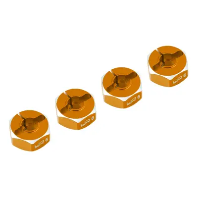 Hliníkové HEX unašeče kola 12x6mm, 4ks, oranžový