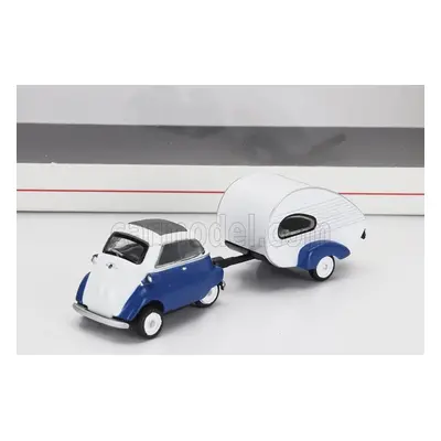 Schuco BMW Isetta With Caravan 1955 1:87 Modrá Bílá