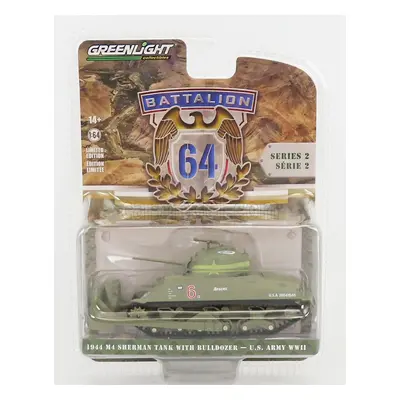 Greenlight Tank M4 Sherman Usa Army World War Ii With Bulldozer 1944 1:64 Vojenský Písek