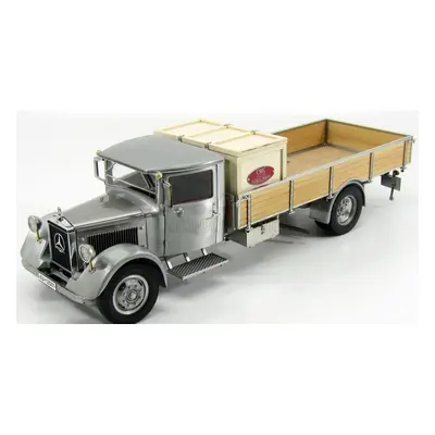 Cmc Mercedes benz Lo2750 Platform Truck With Wooden Box Car Transporter 1936 1:18 Šedé Dřevo