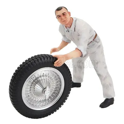 Le mans miniatures Figures Meccanico Gommista Georges - Mecanicien Roue 1930 1:18 Bílá