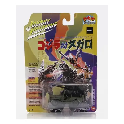 Johnny lightning Jeep Willys Army Godzilla Vs Megalon 1:64 Vojenská Zelená