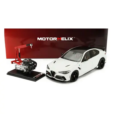 Motorhelix Alfa romeo Giulia Gtam With Engine And Accessories 2021 1:18 Bílá