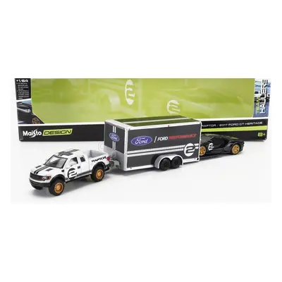 Maisto Ford usa F-150 Raptor Pick-up 2010 With Trailer Car Transporter + Gt N 2 2017 1:64 Černá 