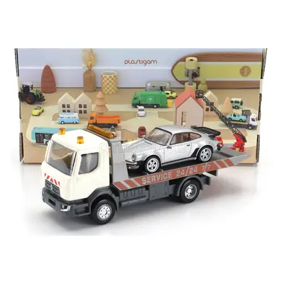 Norev Renault Carro Attrezzi Truck Car Transporter With Porsche 911 930 3.0 Turbo Coupe 1987 1:4