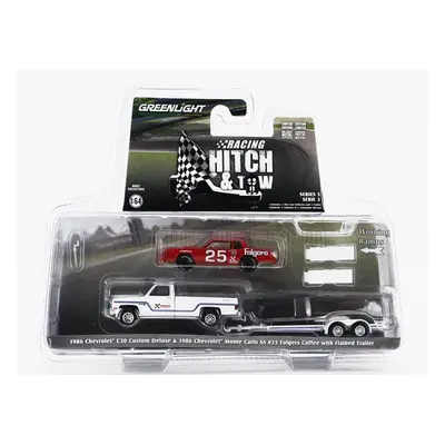 Greenlight Chevrolet C-30 Pick-up Custom Deluxe 1986 With Trailer + Monte Carlo Ss N 25 Racing 1