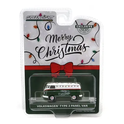 Greenlight Volkswagen T1 Type 2 Panel Van Merry Christmas 1962 1:64 Zelená Bílá