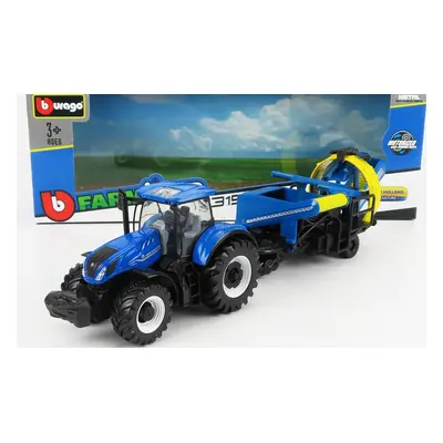 Bburago New holland T7.315 Tractor With Cultivator Trailer 2016 1:50 Blue