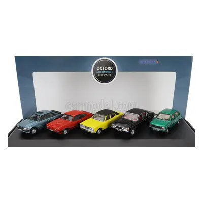 Oxford-models Ford england Set 5x Fiesta 1.2l - Escort Xr3i - Capri Mkiii - Cortina Mkiii - Gran