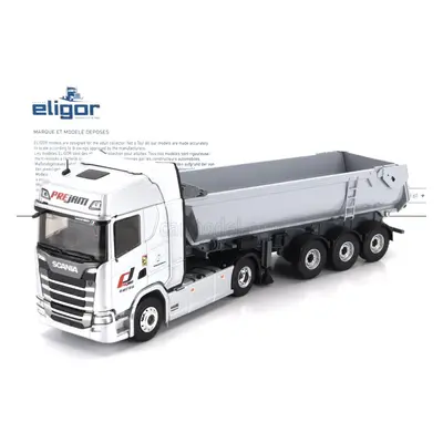 Eligor Scania S770 V8 Truck Cassone Ribaltabile Prejam Transports 2020 1:43 Silver