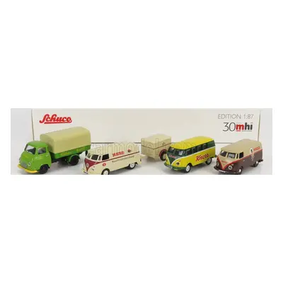 Schuco Volkswagen Set 4x Publicitaire T1 Minibus Knorr - T1 Van Maggi - T1 Van With Trailer Dr.o