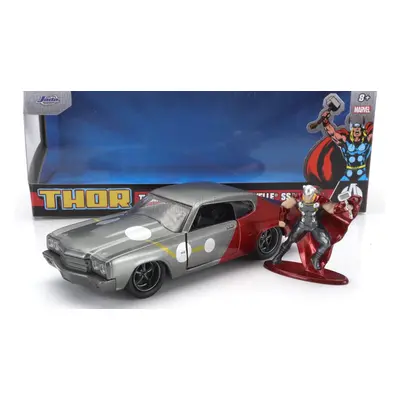 Jada Chevrolet Chevelle Ss 1970 With Thor Figure 1:32 Šedá Červená