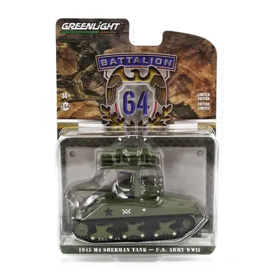 Greenlight Tank M4 Sherman Usa Army World War Ii 1945 1:64 Vojenská Zelená