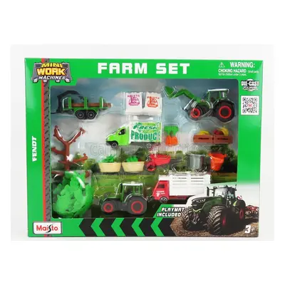 Maisto Fendt Farm Set 209 Vario Tractor With Accessories 2022 1:64 Zelená