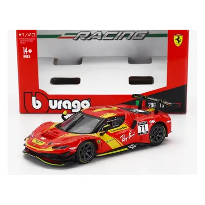 Bburago Ferrari 296 Gt3 3.0l Twin Turbo V6 N 71 Racing 2023 1:43 Červená Žlutá