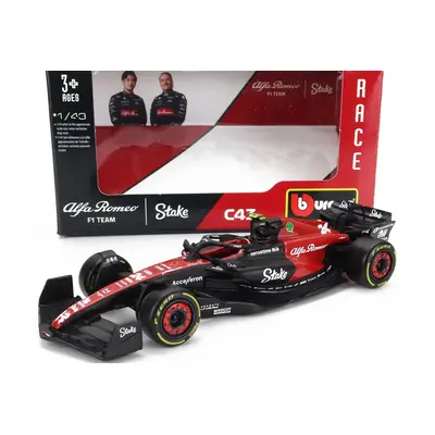 Bburago Alfa romeo F1 C43 Team Stake N 24 Season 2023 Guanyu Zhou 1:43 Černá Červená