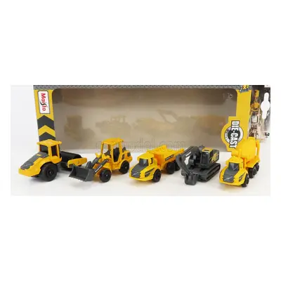 Maisto Volvo Set 5x Movimento Terra Scraper Excavator Truck 1:87 Žlutá Černá