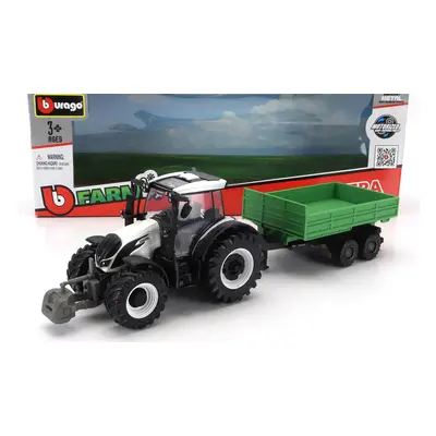 Bburago Valtra N174 Tractor With Tipping Trailer 2017 1:50 Bílá Černá Zelená