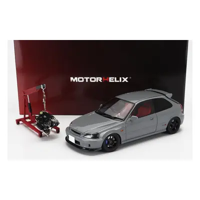 Motorhelix Honda Civic Type-r (ek9) 1997 With Yokohama Tires And Engine 1:18 Nardo Grey