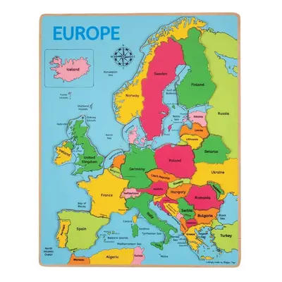 Bigjigs Toys Dřevěné puzzle mapa Evropy 25dílků