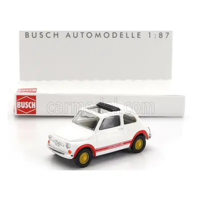 Busch Fiat 500 Abarth 595 Open Roof 1965 1:87 Bílá Červená