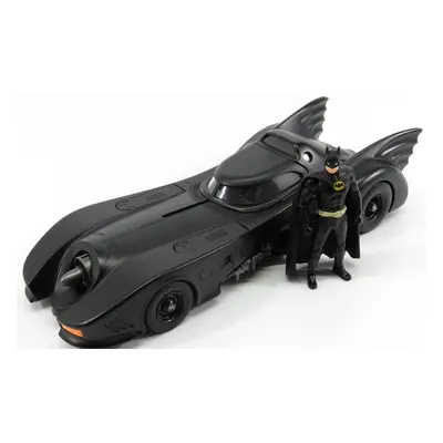 Jada Batman Batmobile Movie 1989 With Batman Figure 1:24 Matt Black