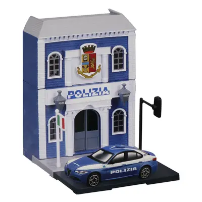 Bburago Accessories Diorama - Set Build Your City Police Station - Caserma Polizia 1:43