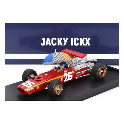 Brumm Ferrari F1 312 N 26 Winner France Gp 1968 Jacky Ickx - With Pilot Figure And Umbrella 1:4