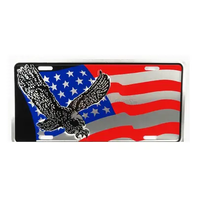 Edicola Accessories Funny Metal Plate - Eagle Silver Usa Flag 1:1 Červená Stříbrná Modrá