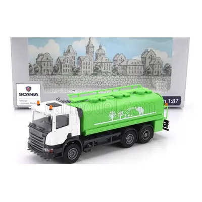 Brekina plast Scania P124.860 Tanker Truck 3-assi 1988 1:87 Zelená Bílá