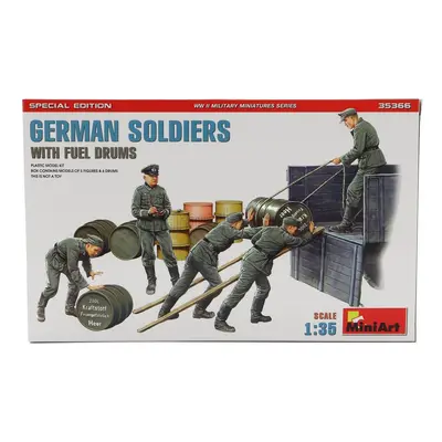 Miniart Figures German Soldiers Military With Fuel Drums 1945 1:35 /